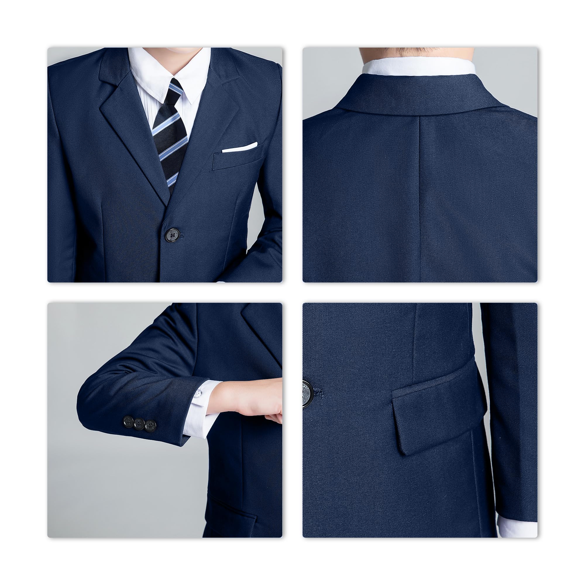 Jungenanzug, schmale Passform, 5-teilig, Anzüge für Kinder, Smoking, Hochzeit, Ringträger, Outfit, formelle Kleidung