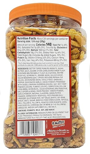 Miniatura 2 de Adams & Brooks P-nuttles - Tarro de cacahuetes con mantequilla dulce y picante (36 onzas) fabricado en los Estados Unidos, Kosher
