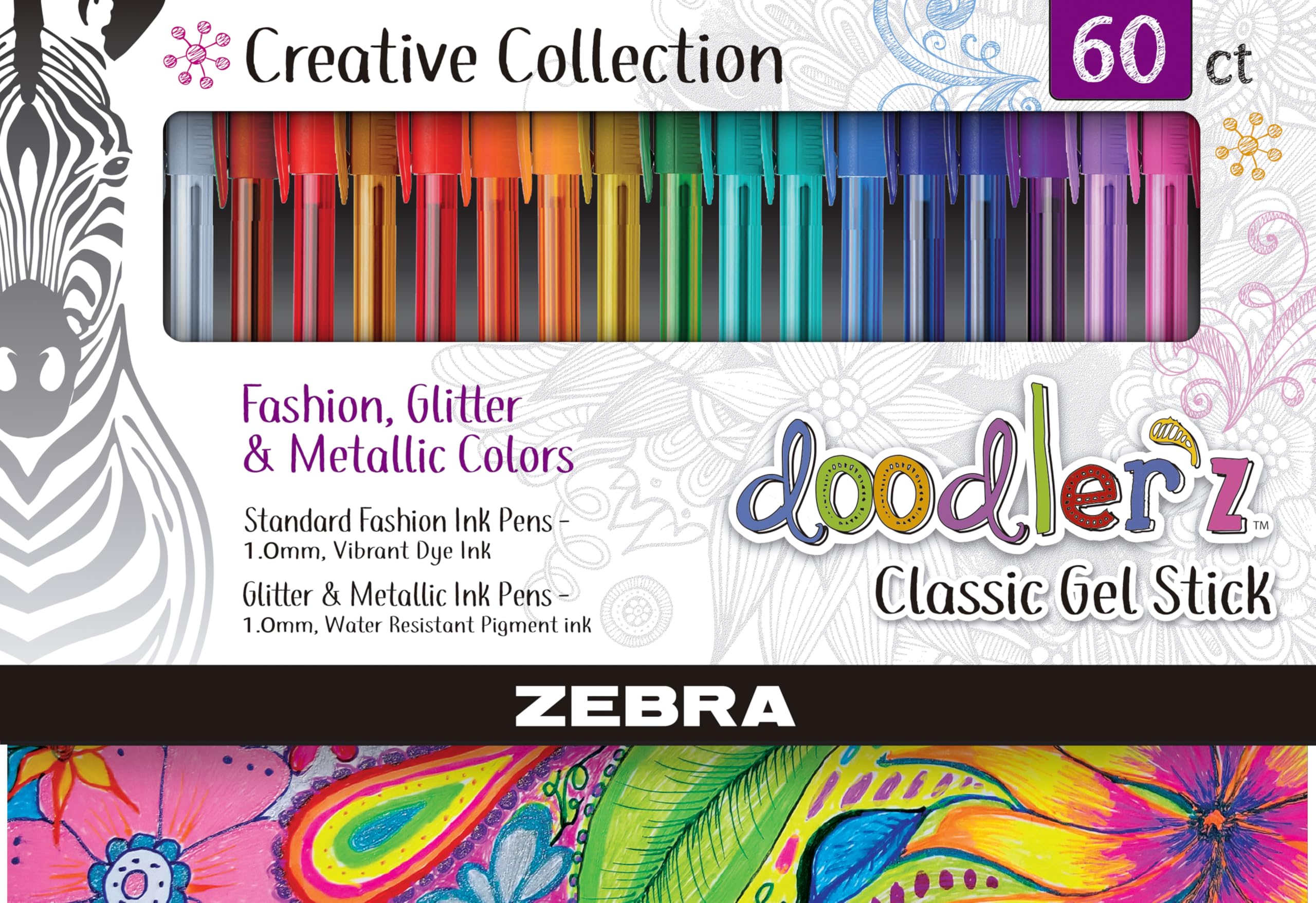 Amazon.com: Zebra Pen, doodler'z Gel Stick Pens, 1.0mm Needle