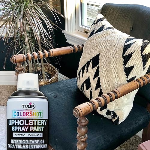 Miniatura 4 de TULIP ColorShot - Pintura en aerosol de tela para tapicería, pintura de tela permanente para muebles, 8 onzas, negro