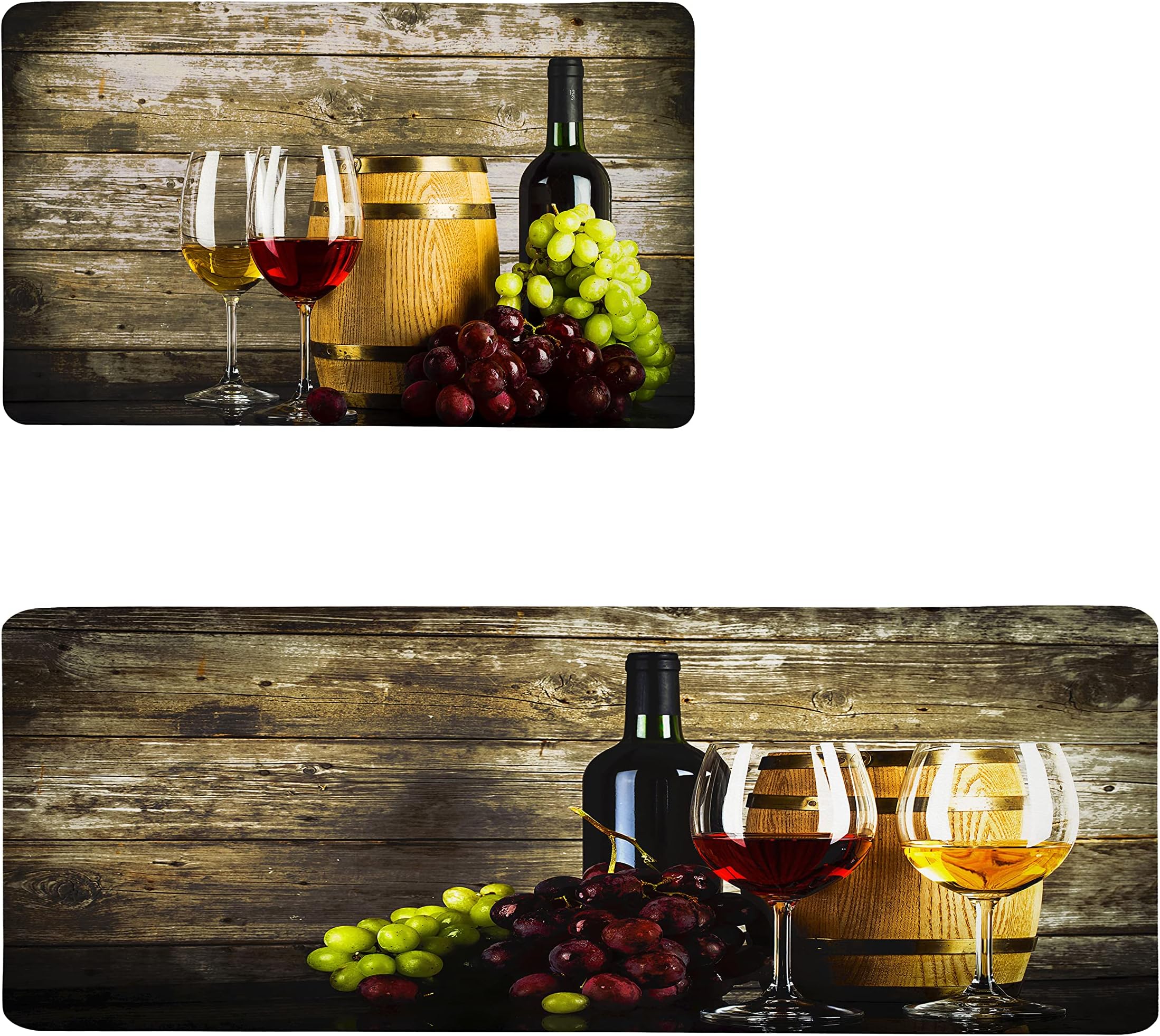 Nicole Miller New York Wine Lovers AntiFatigue Kitchen Mat, Red/Green, 20"x39