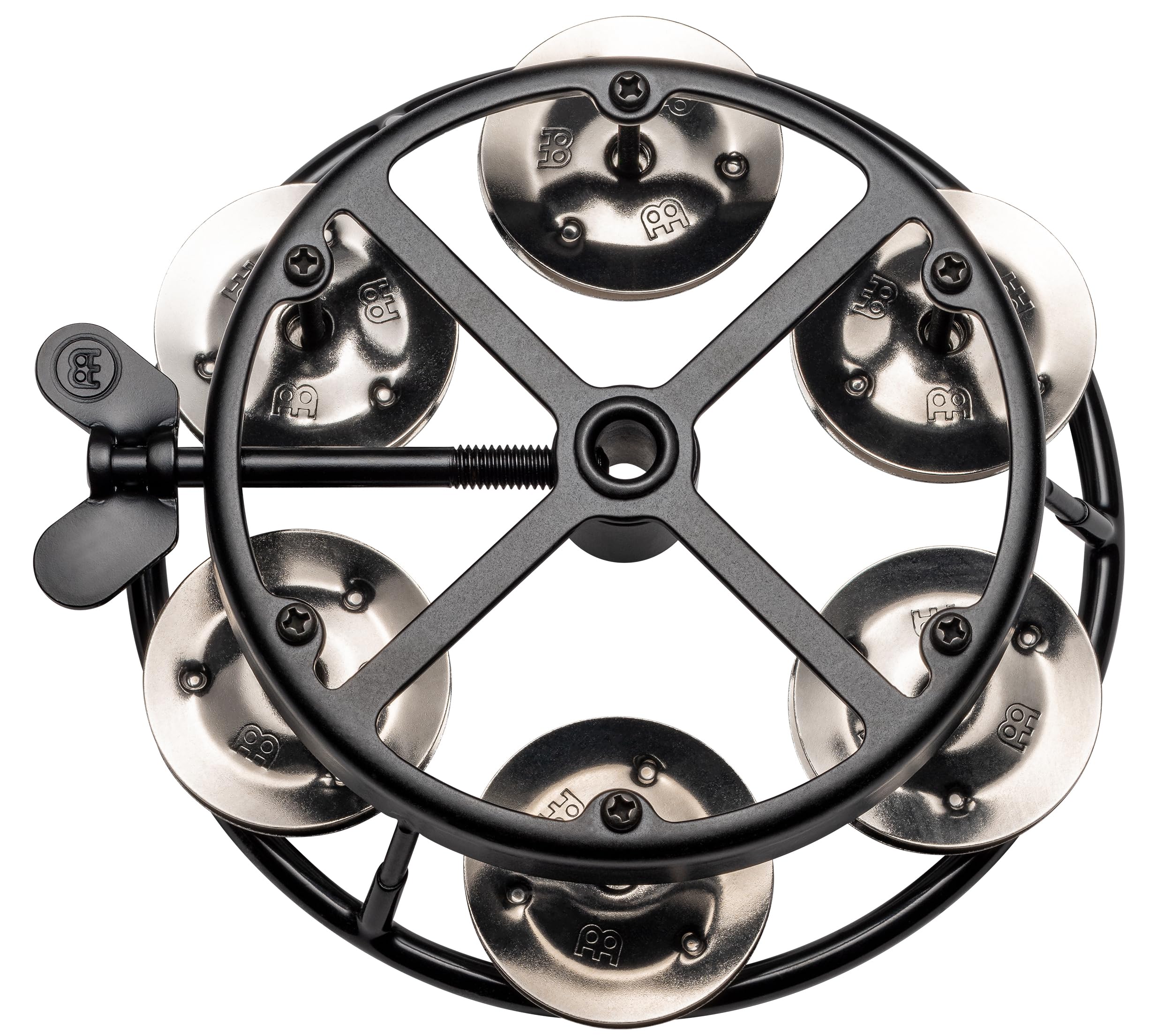 Meinl Percussion Professional Hihat Tambourine, Schwarz (THH1BK) | Tamburin Zubehör für Hihat Becken, Gummiert, 1 Reihe Jingles, Durchmesser 5 Zoll, Stahl Jingles