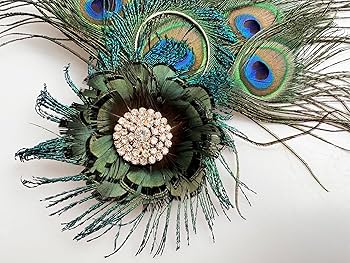 Amazon.com: Z&X Peacock Feather Fascinator Hair Clip Vintage