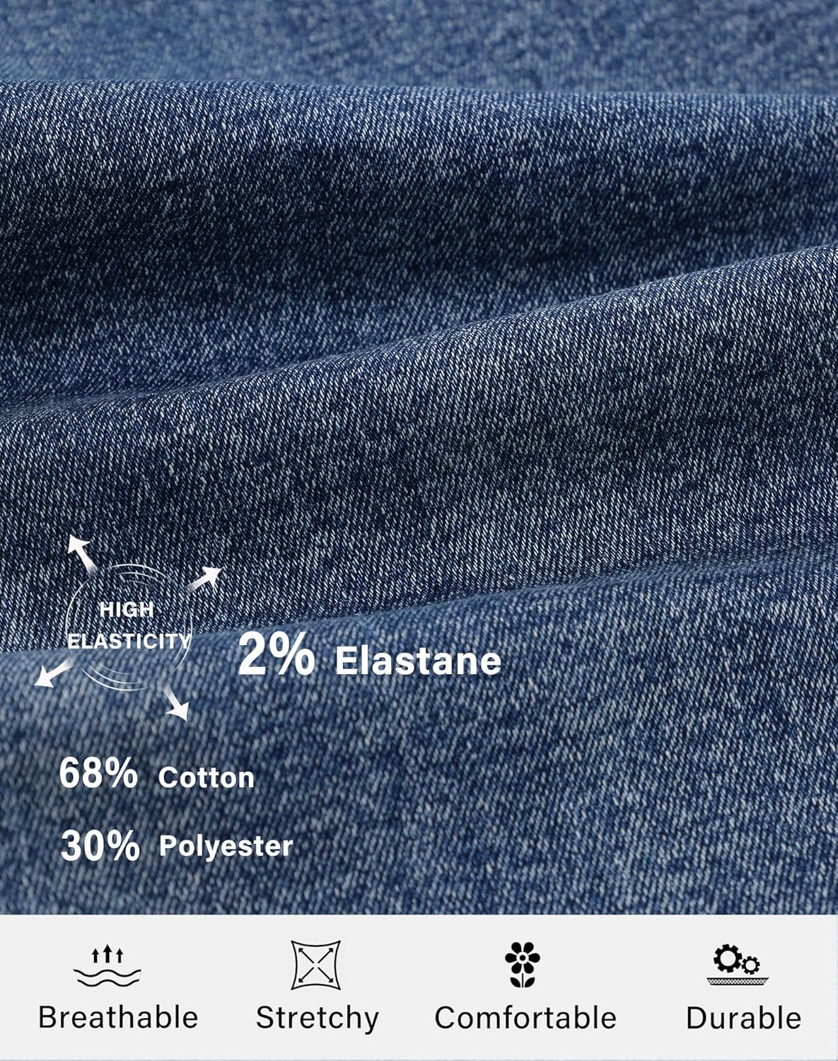 roswear Capri Jeans Stretchy for Women Skinny Cuffed Distressed Denim Pants - Image 5