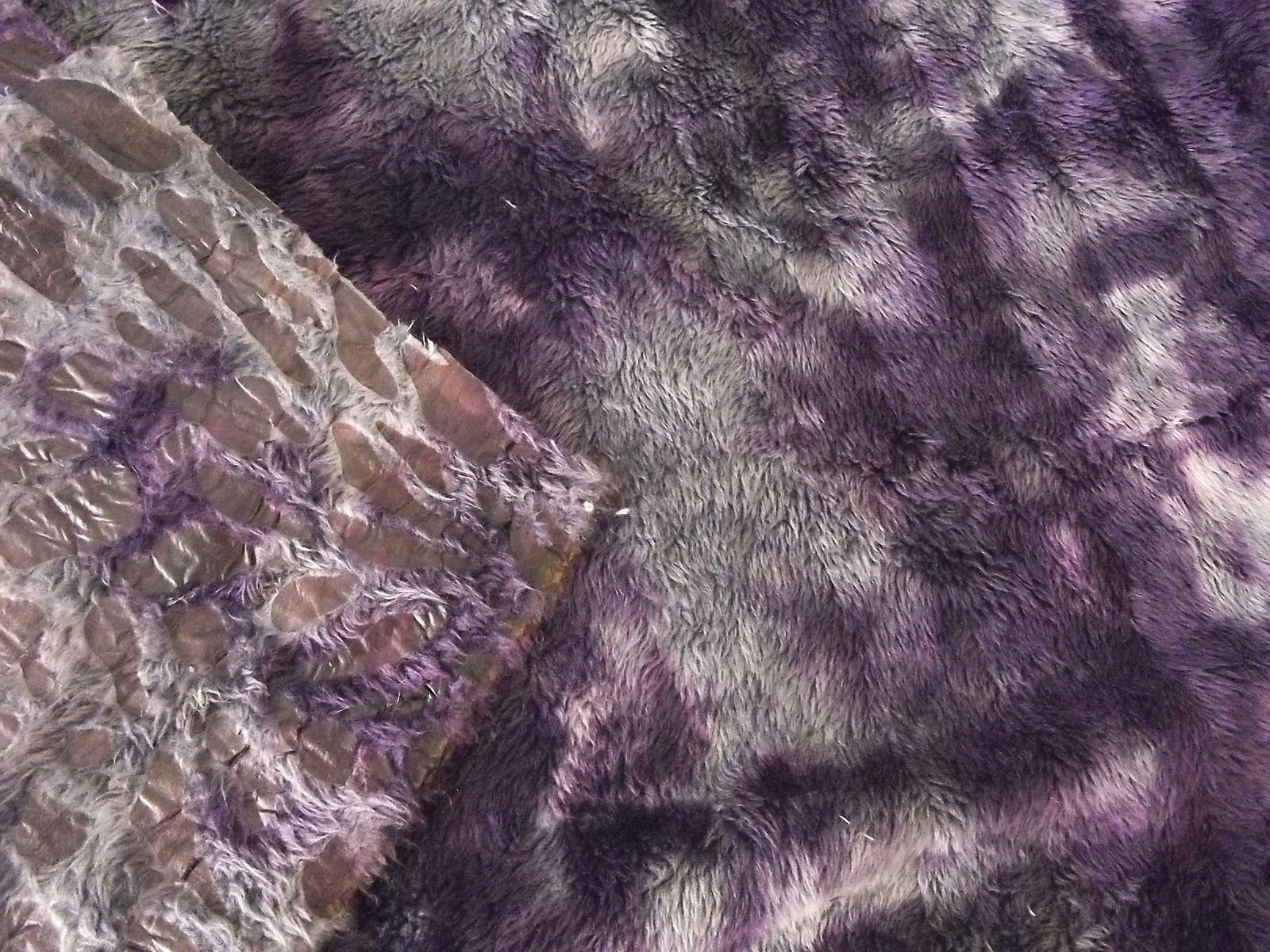 CRS Fur Fabrics Double Sided Supersoft Cuddlesoft Fabric Material Purple Leopard, 1Mtr 150cmx100cm, Polyester, Multi-Colour