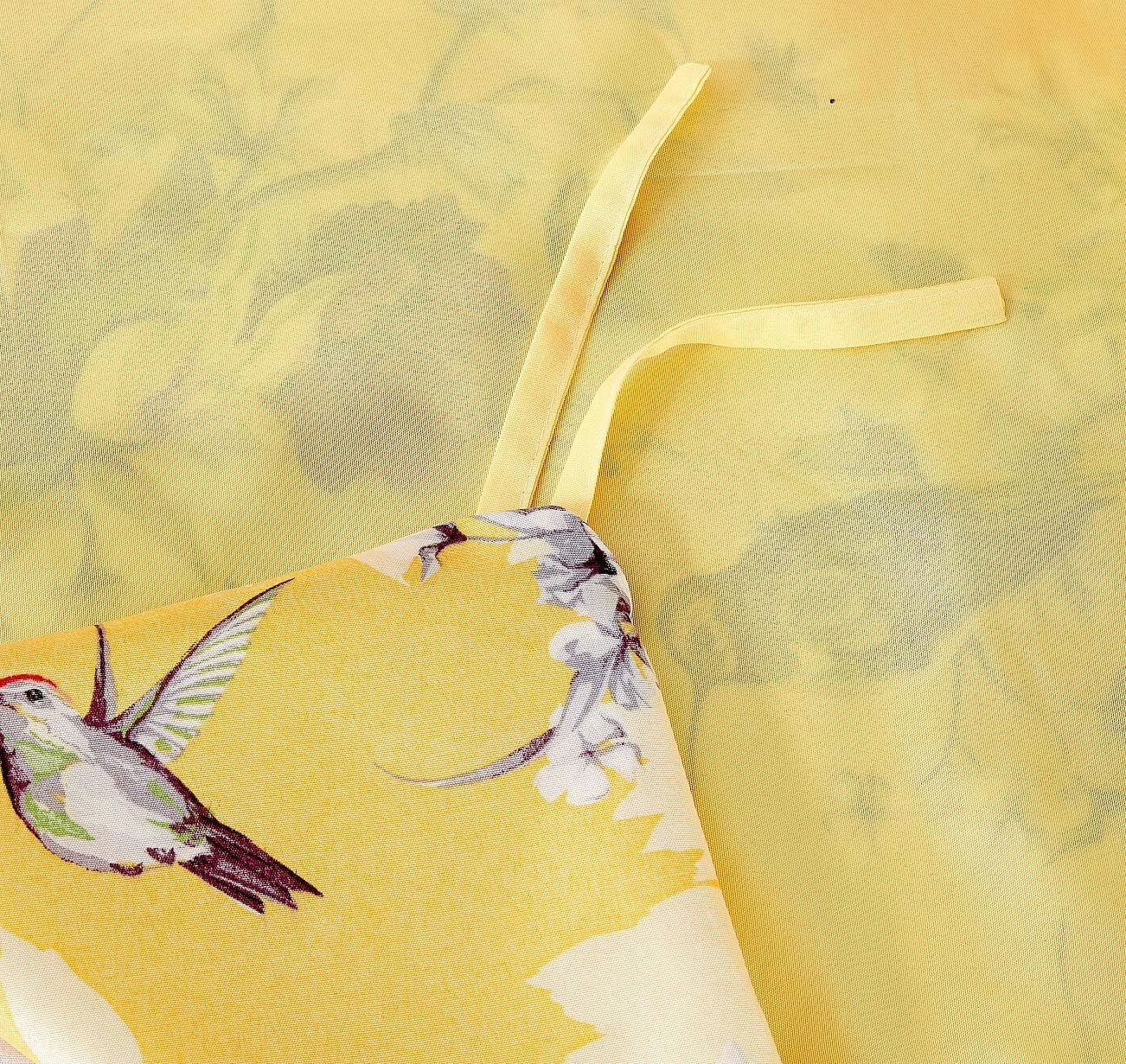 DaDa Bedding Radiant Sunshine Yellow Floral Duvet Cover - Farmhouse Hummingbirds Red Flowers Garden w/Pillow Cases - Bright Vibrant Multi-Colorful Soft Comforter Cover w/Corner Ties - King - 3-Pieces