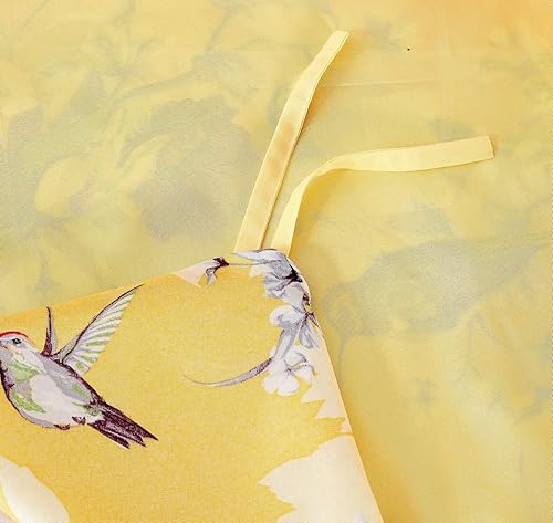 Miniatura 3 de DaDa Bedding - Funda de edredón con diseño floral amarillo radiante, colibríes, flores rojas, jardín, con fundas de almohada, brillante, vibrante,