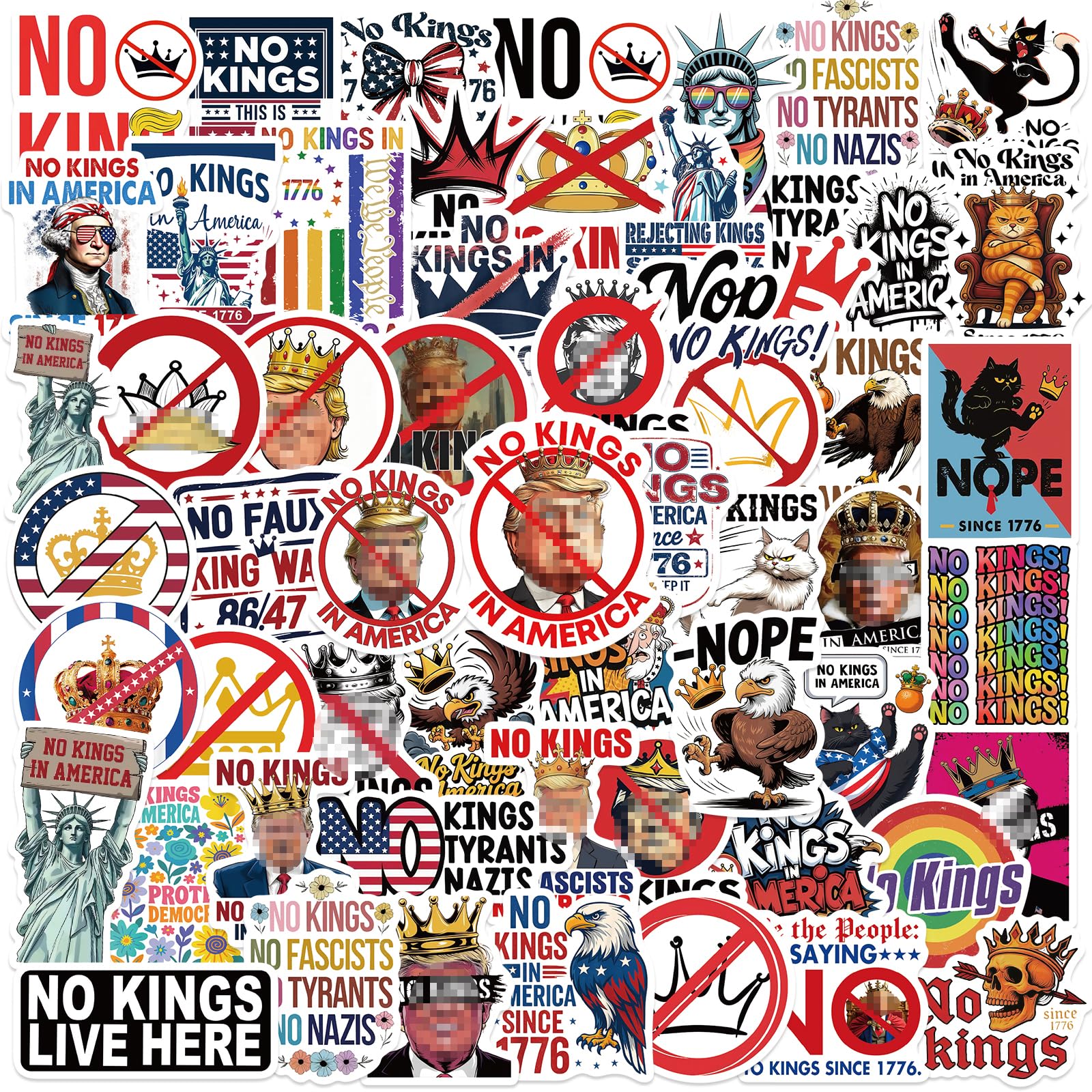 Autocollant anti-Trump No Kings in America facile à enlever sans traces pour voiture