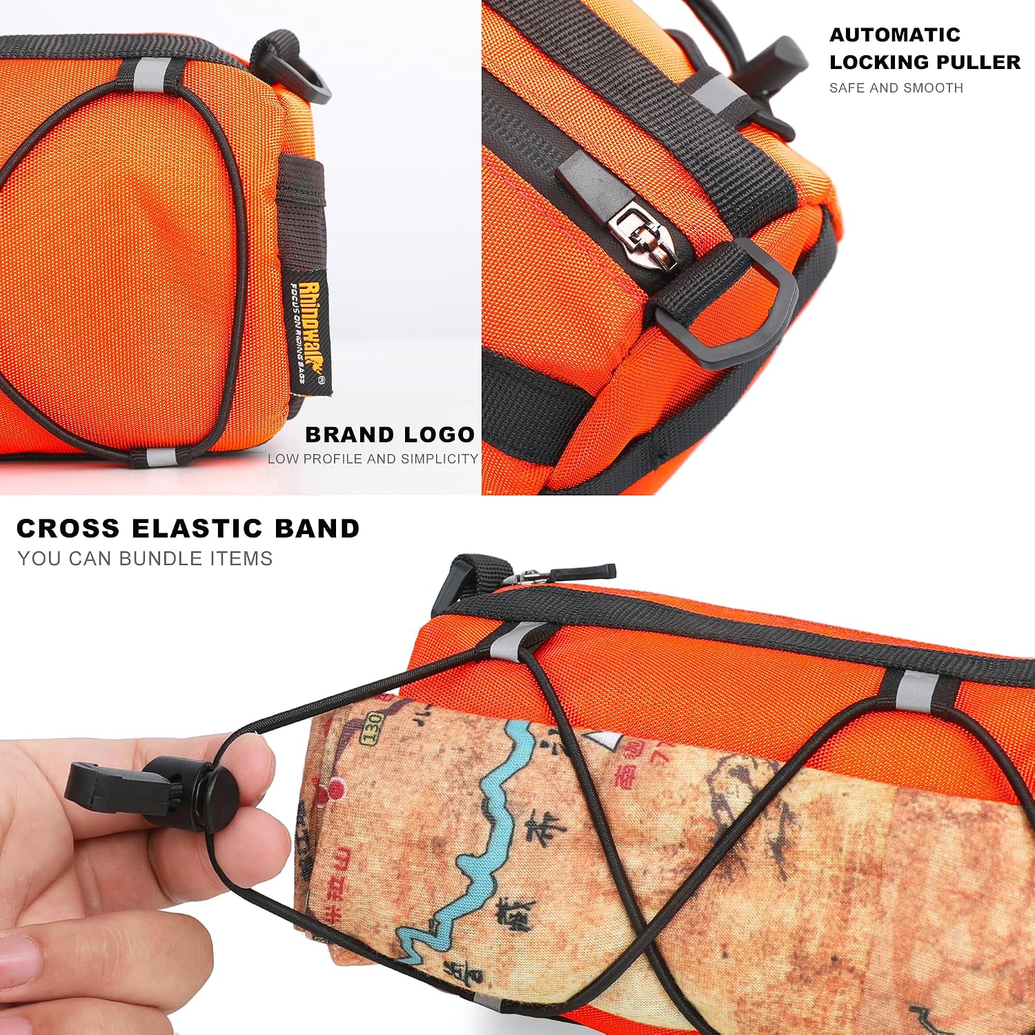 Rhinowalk Bike Handlebar Bag, Bicycle Front Bag Shoulder Bag Storage Bag with Shoulder Strap for Road Mountain Bike Cycling Travel image 3