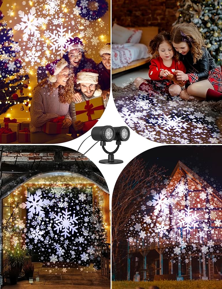 Amazon.com: Christmas Double Head Snowflake Projection