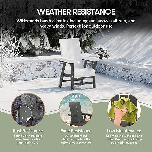 Vista 22 de WestinTrends Malibu Malibu Patio al aire libre HDPE plástico Adirondack silla comedor teca