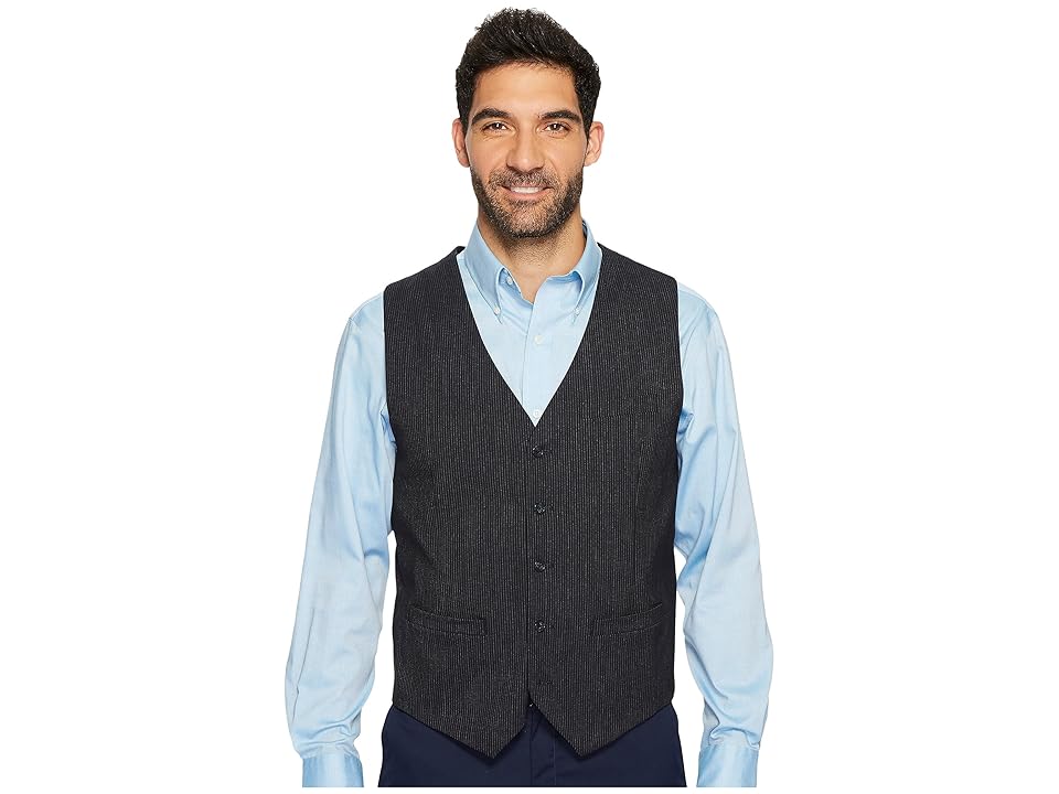 

Perry Ellis Slim Fit Subtle Pinstripe Suit Vest (Navy) Men's Vest