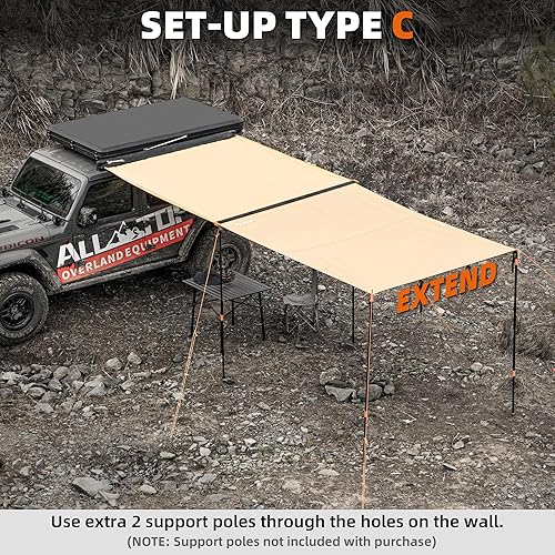 Miniatura 34 de ALL-TOP - Toldo para vehículo de 6.6 x 8.2 pies, parasol extraíble con protección 50+ contra rayos ultravioletas, resistente a la intemperie