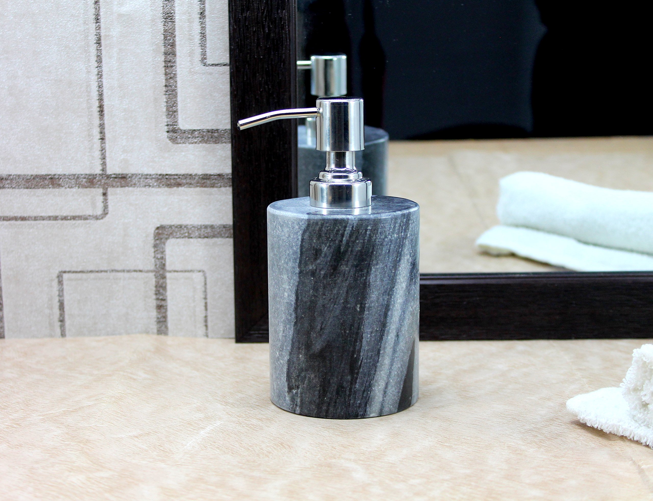 KLEO Dispensador de jabón de piedra natural gris accesorios de baño de lujo