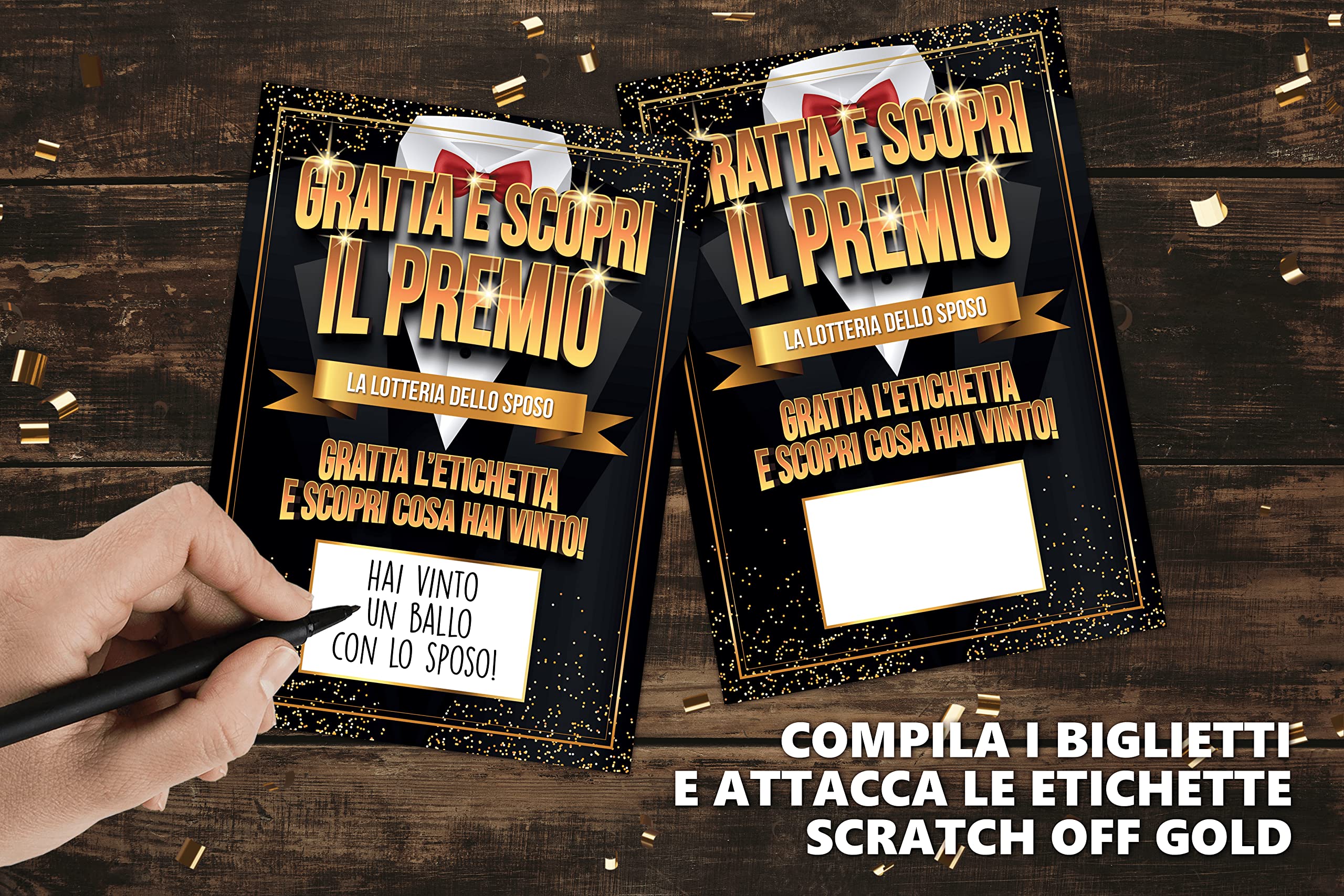 KAÏDENSÏ Gadget Addio al Celibato - 8 Gratta e Vinci Team Groom - Giochi Addio al Celibato Divertenti - Kit Accessori Scherzi per Futuro Sposo e Amici