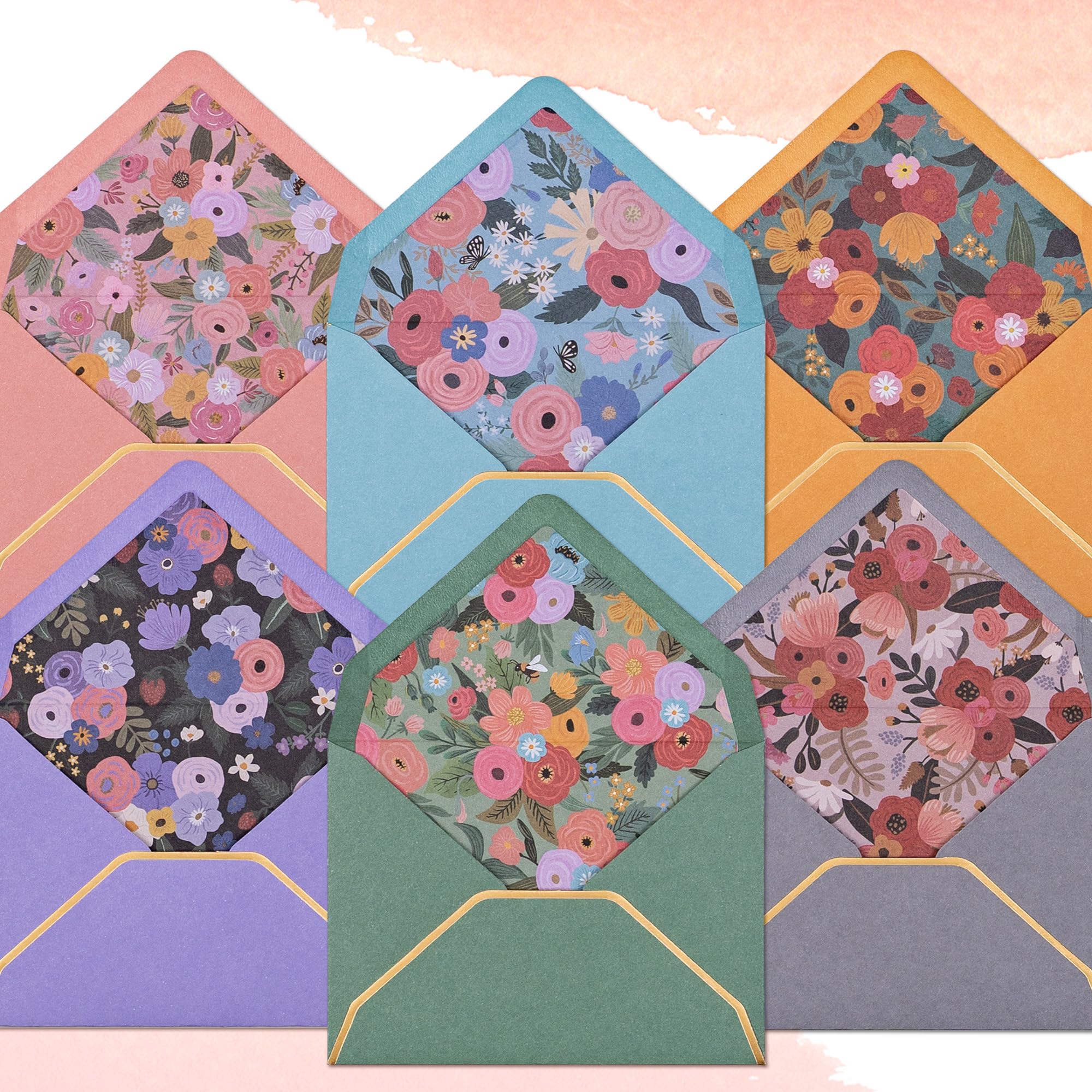 Small Gift Card Envelopes, 60-Count Mini Business Card Envelopes, Bulk Tiny Gift Card Holders, The Softbloom Tapestry, 6 Colors and Floral Designs, 3.7 x 2.7 Inches