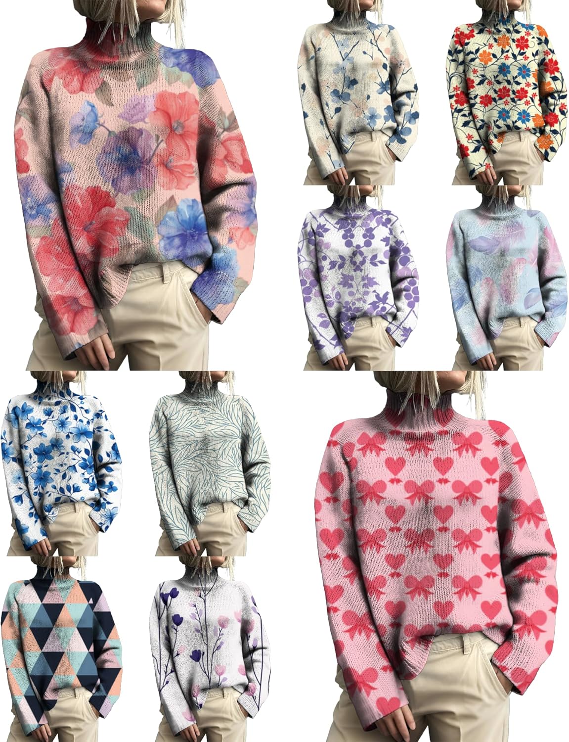 MARSVOVO Elegant Pullover Sweaters for Women Dressy Casual Classic Long Sleeve Turtleneck Sweater Fall Trendy Tops - Image 5