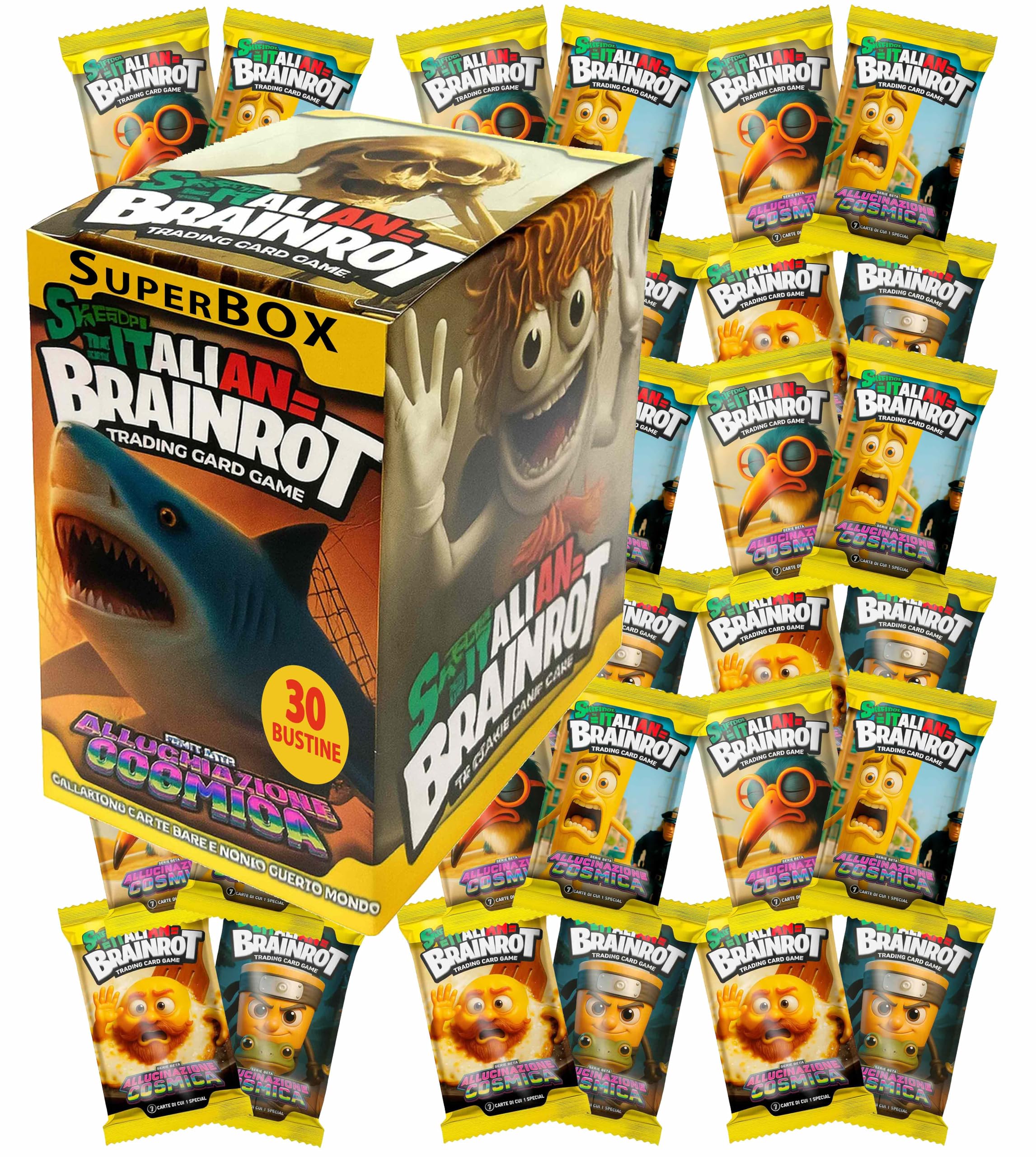 Skifidol Brainrot Trading Card Game, Allucinazione Cosmica Serie Beta, Super Box da 30 Bustine