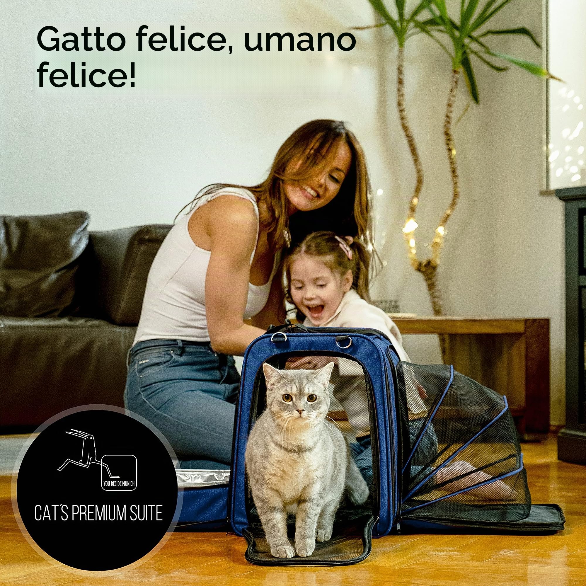 Trasportino per Gatti con Lettiiera per Gatti per Viaggi in Auto, Borsa Pieghevole per Trasporto Gatti con Lettiiera (Scatola per Lettiera), Borsa per Gatti Plus Cat's Premium Suite