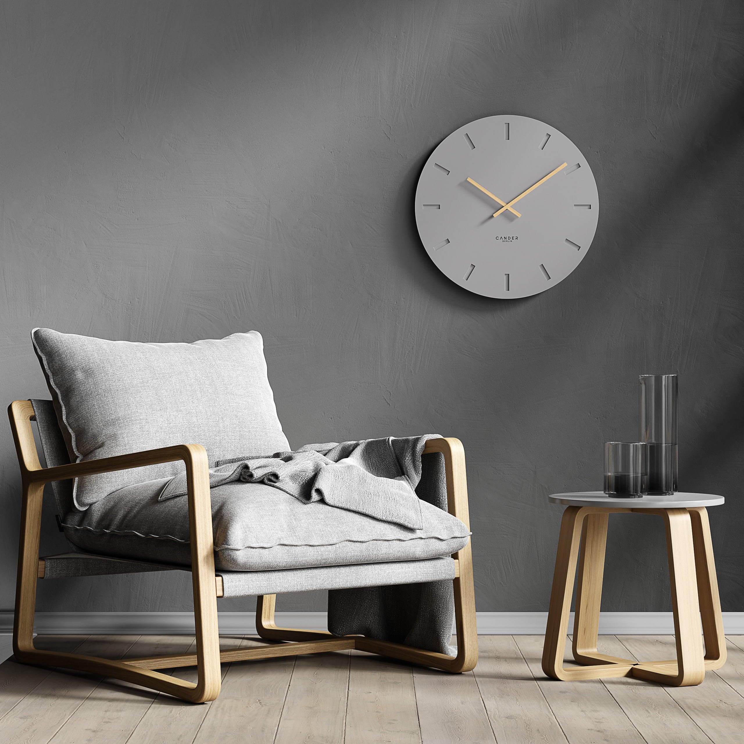 Berlin MNU 2560 P Lautlose MDF-Wanduhr grün