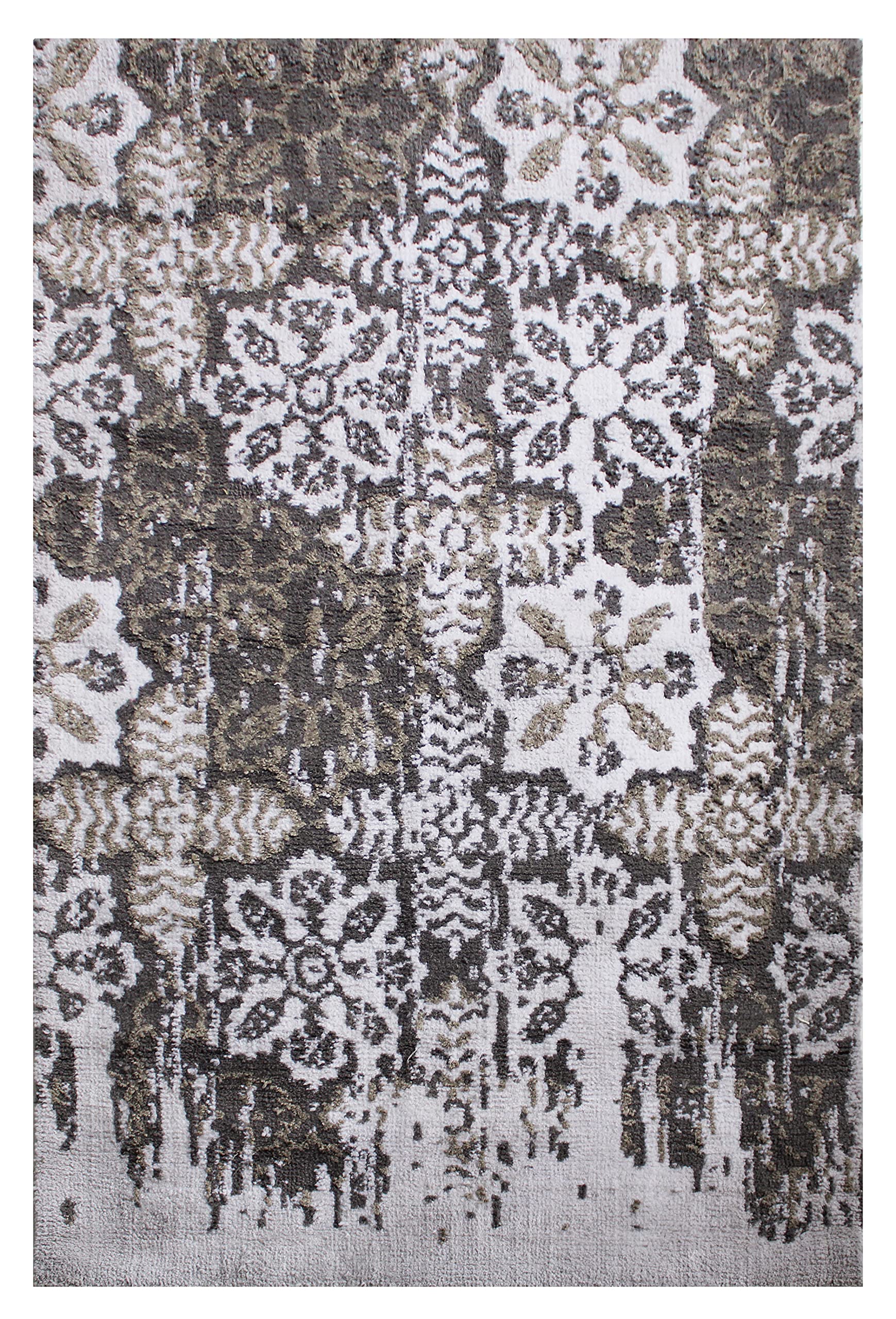 INALI Designs Microfiber Super Soft Fluffy Living Room Modern Carpet Multicolour (4'x6')