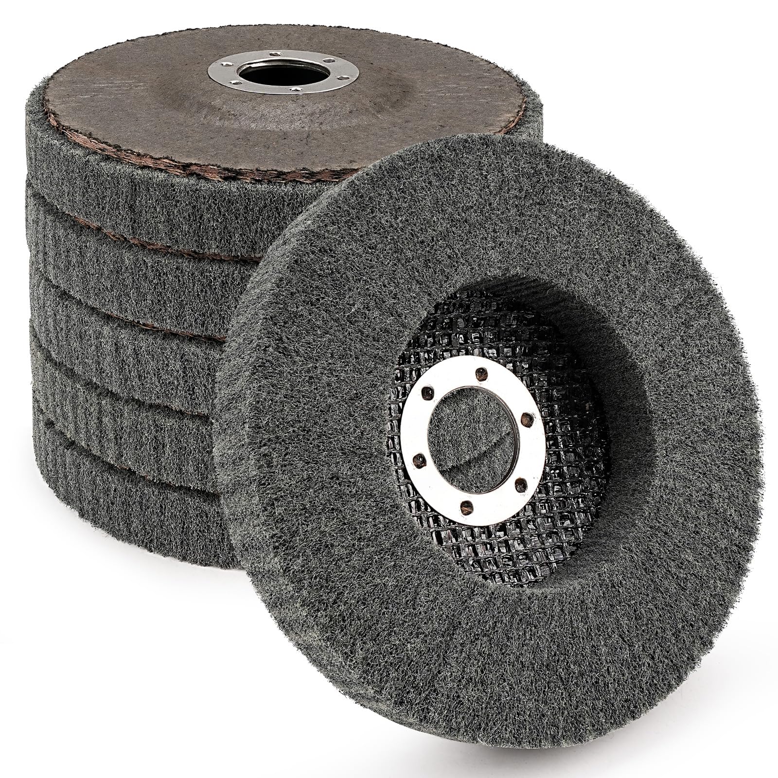 SI FANG 12.5 x 2.2 cm Disque de Ponçage à Lamelles en Fibre de Nylon, Lot de 6 Grit 600 Roue de Polissage pour Meuleuse d'angle, Pour le nettoyage, Pour le nettoyage et le polissage