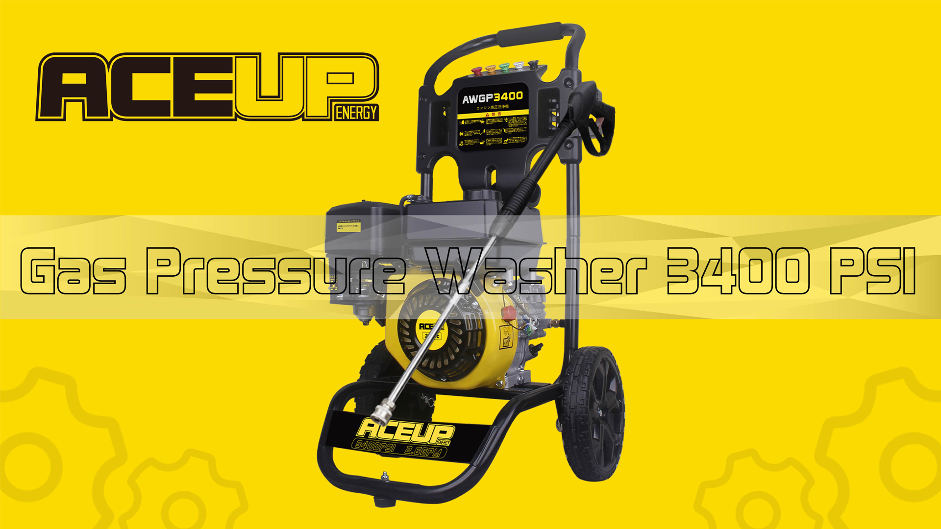 Aceup Energy 3400 PSI Gas Pressure Washer with 5 Nozzles Foam