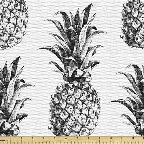 Miniatura 7 de Ambesonne The Yard, tela de flora desgastada de The Yard, flores de primavera retro, flores de jardín francés, imagen artesanal, tela de microfibra