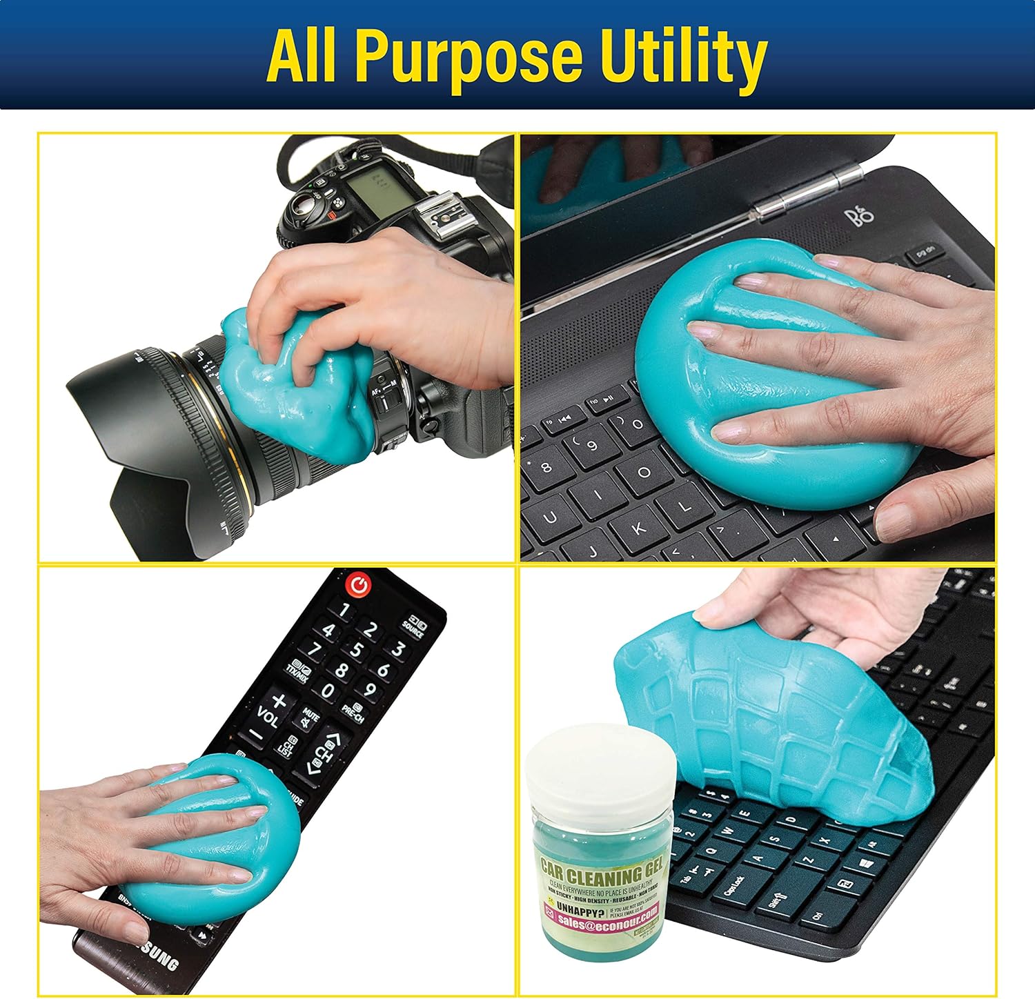 EcoNour Car Cleaning Gel Detailing Tools (2 Pack) | Universal Car Cleaning Putty Reusable Kit | Dust Removal Slime for Auto Car Interior Air Vent Laptop Keyboard Cameras Home Car Slime Cleaner (Blue) : Automotive
