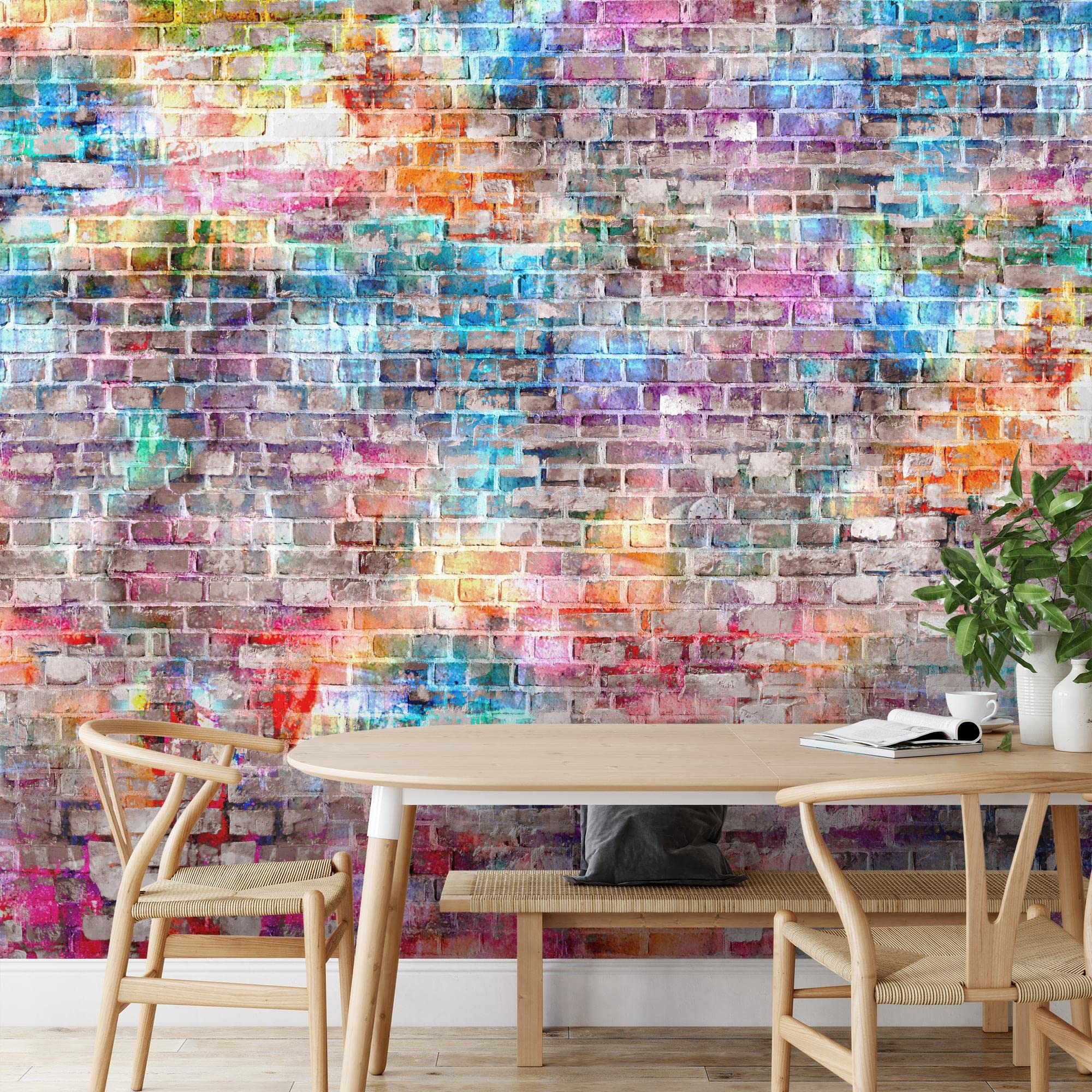Runa Art Carta da parati fotografica 396 x 280 cm Effetto Muro di mattoni 3D | Vello Decorazione Murale Soggiorno Camera Da Letto | Manifattura tedesca | Marrone 9020012b