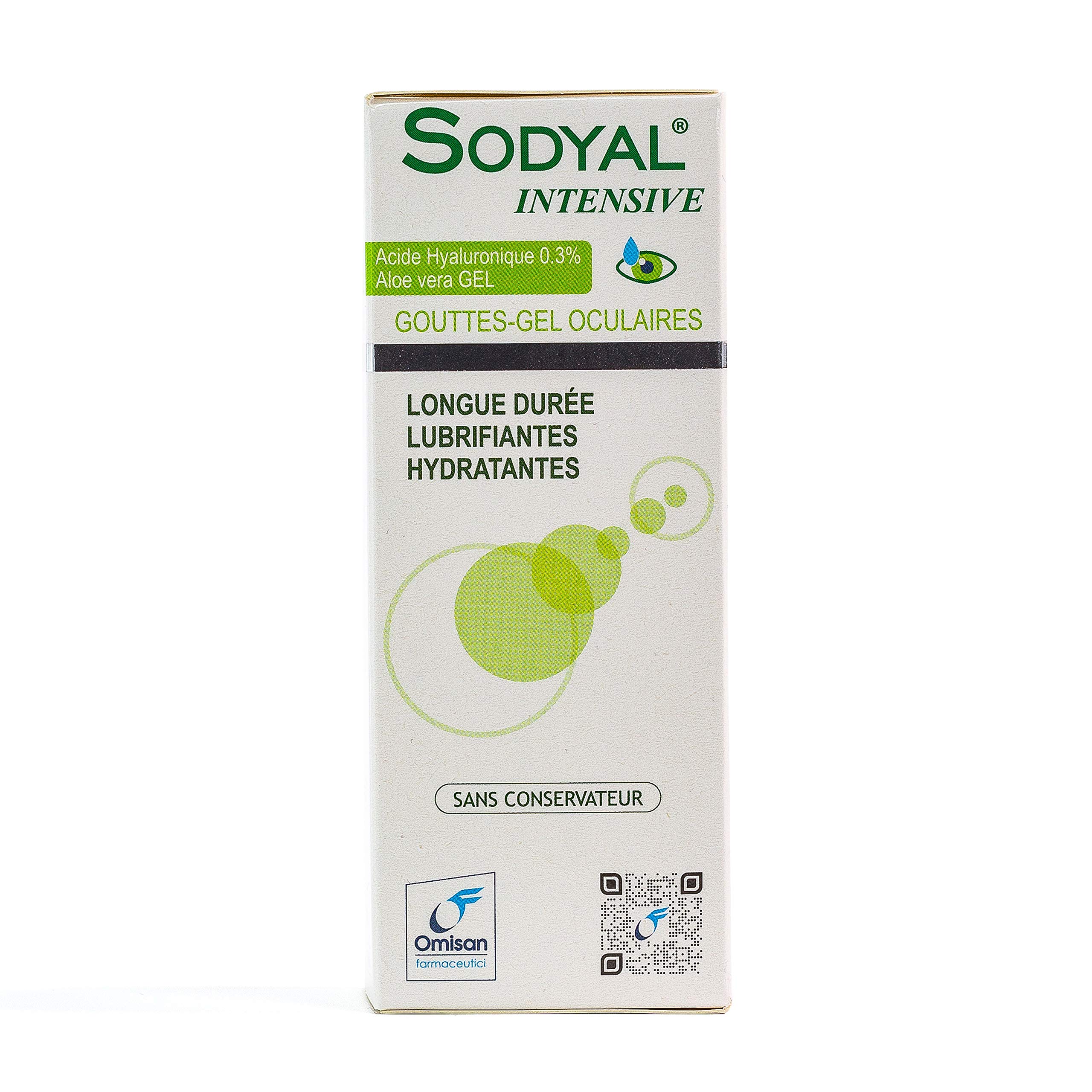 Sodyal Intensive Gocce-Gel - Lubrificante di lunga durata ed idratante. Gocce oculari con Acido ialuronico ed estratti naturali di Aloe vera - 10 ml