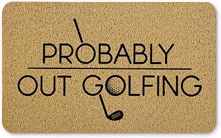 Funny Golf Welcome Mats for Front Door, Golf Sports Door Mat, Probably Out Golfing Humorous Doormat for Porch Outside Inside Outdoor Indoor Entrance, Funny Bath Rug, 17x30 Inches