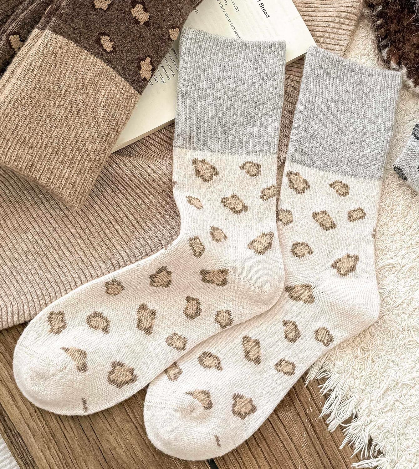 Women's Leopard Animal Cheetah Print Crew Ankle Cotton Socks Size 5-9 - Image 7