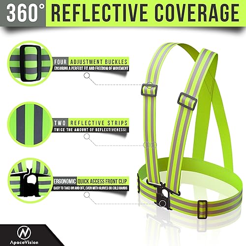 Miniatura 8 de Apace Vision Paquete de 2 luces LED de seguridad + chalecos reflectantes