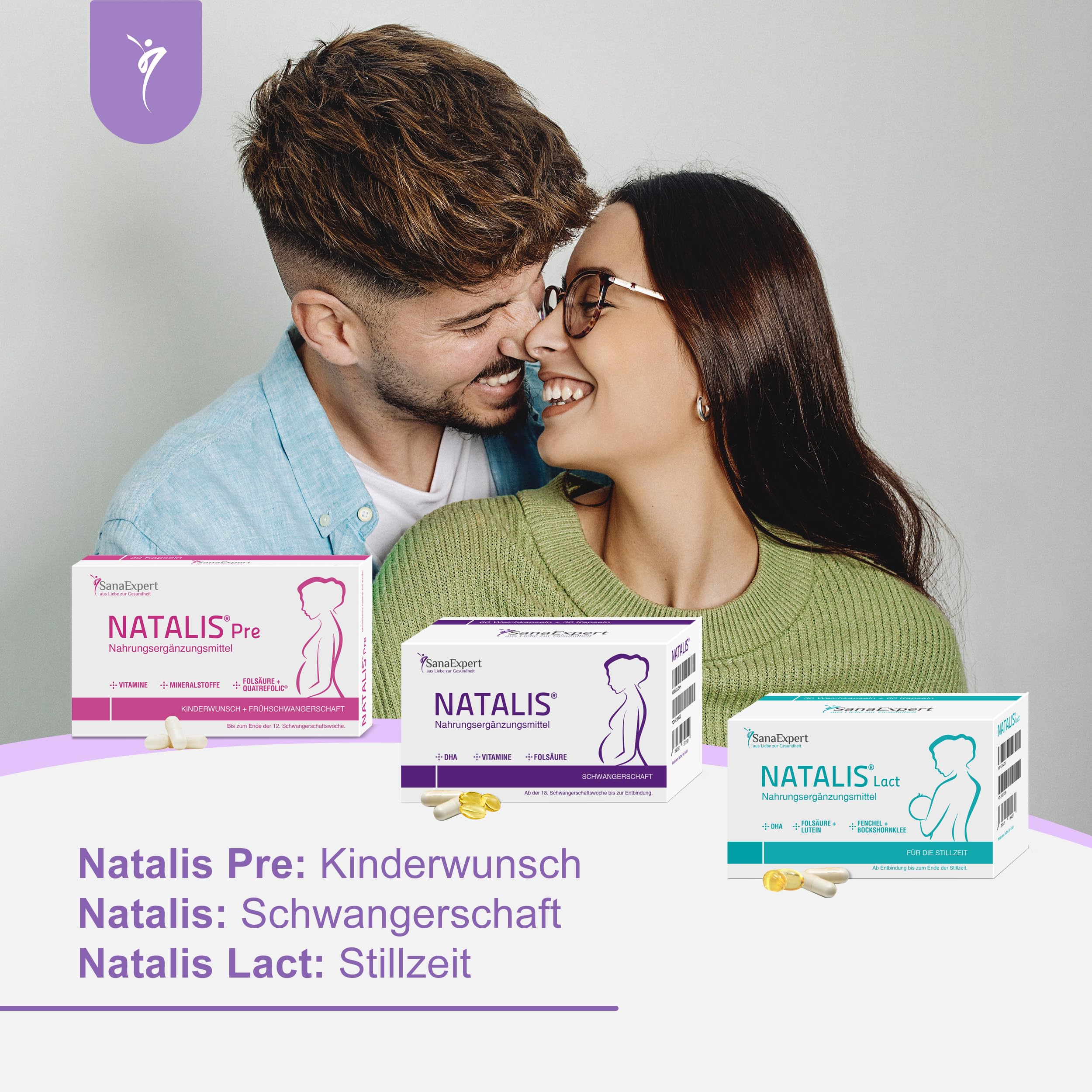 SanaExpert® Natalis – Schwangerschaftsvitamine mit Eisen, Vitamin B12, Folsäure und weiteren wichtigen Nährstoffen, 90 Kapseln – Made in Germany