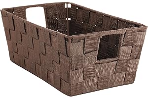 Whitmor Woven Strap Small Brown Storage Tote