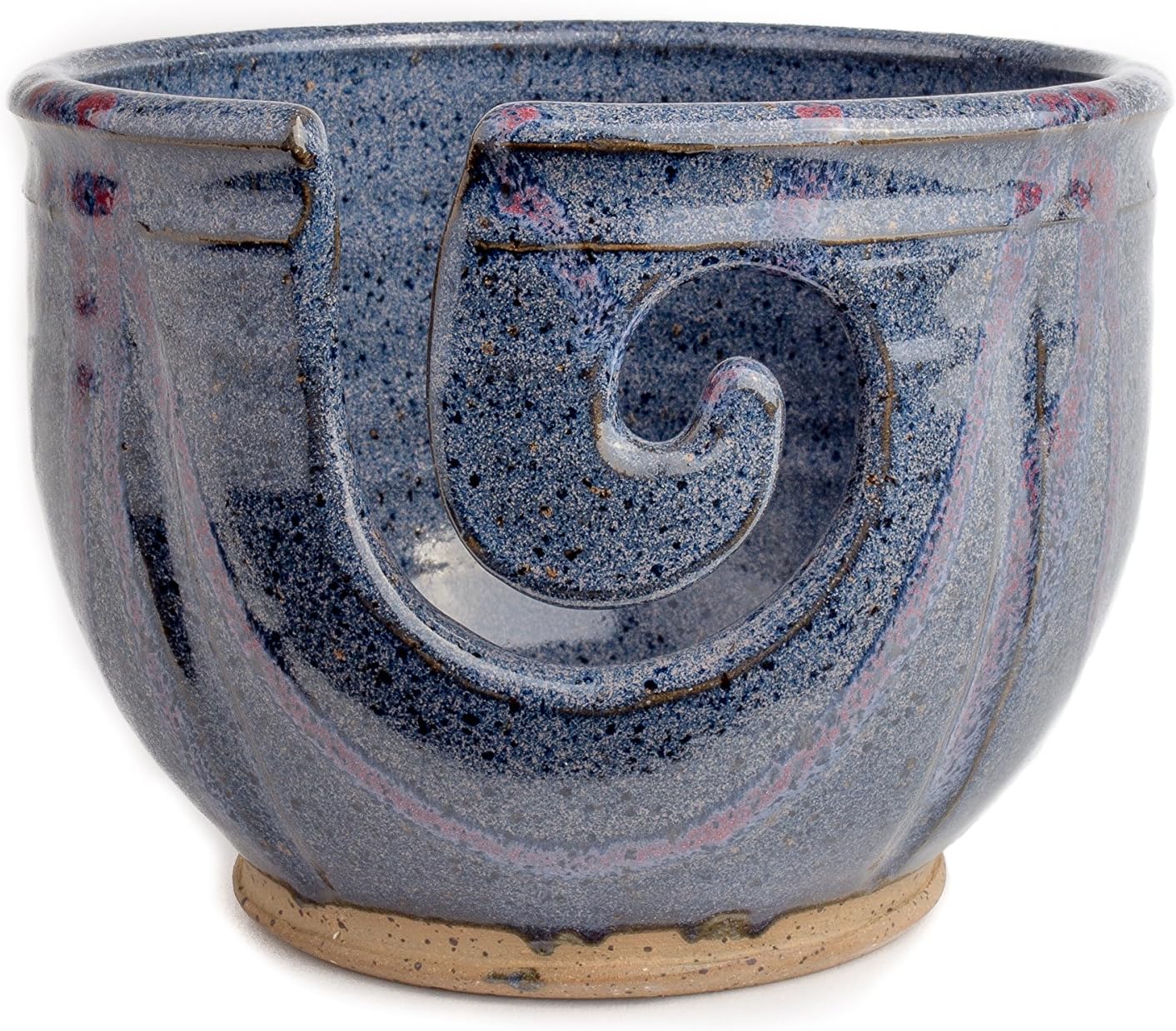 Yarn Bowl - Blue Violet with Raspberry