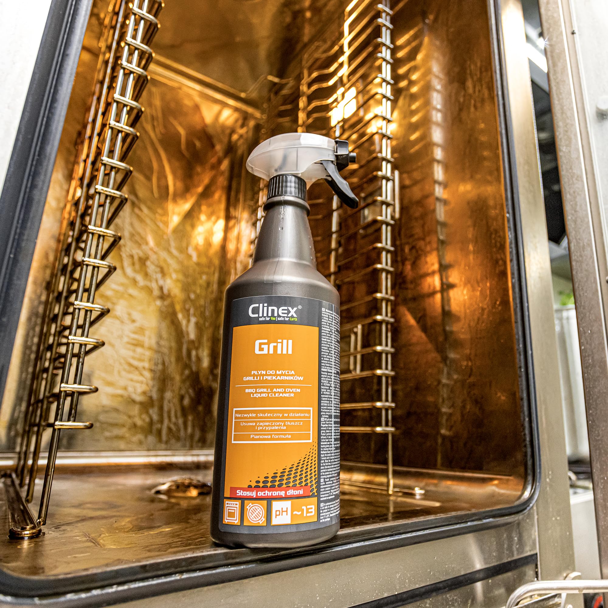 Clinex Grill Cleaner in flacone spray da 1 litro -Pulitore Griglia Barbecue - Rimuove tutti i Tipi di Sporco - Detergente in Flacone Dpray per la Rimozione - Kit Pulizia Barbecue - Sgrassatore Grill