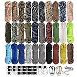 550 Paracord Type III - Survival Paracord Bracelet Rope Kits - Tent Rope Parachute Cord Combo Crafting Kits, Many Colors of Outdoor Survival Rope - Great Gift (30 Color)