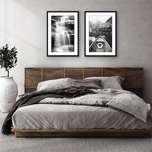 Vista 561 de Americanflat Portarretratos de 8 x 12 pulgadas con plexiglás pulido, juego de 2 portarretratos de 6 x 8 pulgadas con paspartú o para fotos de 8 x 12