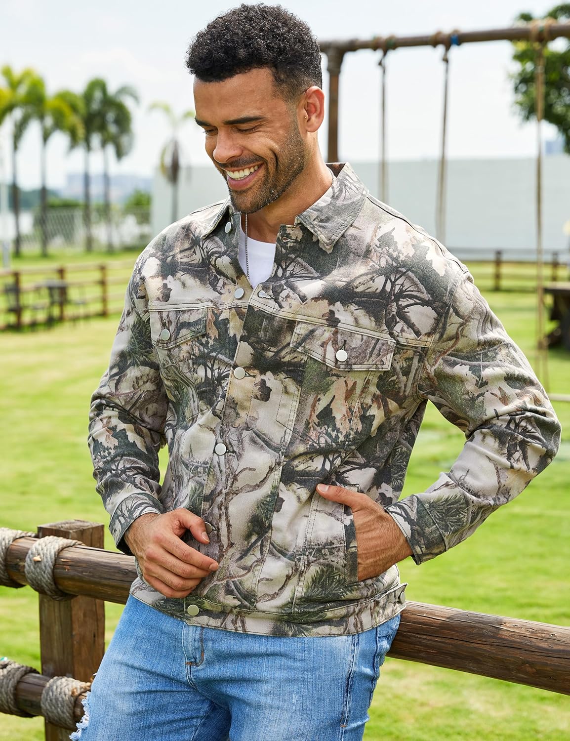 Camo Jackets for Men Trucker Unlined Camouflage Coats Hunting Clothes - Image 4