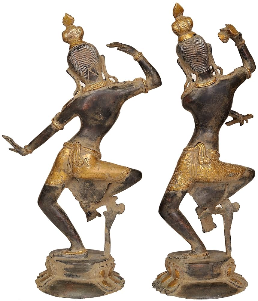 仏教美術　木彫　パールバティ像　置物　N　8904 Amazon｜Dancingシヴァとパールヴァティー – 真鍮Statue｜仏像