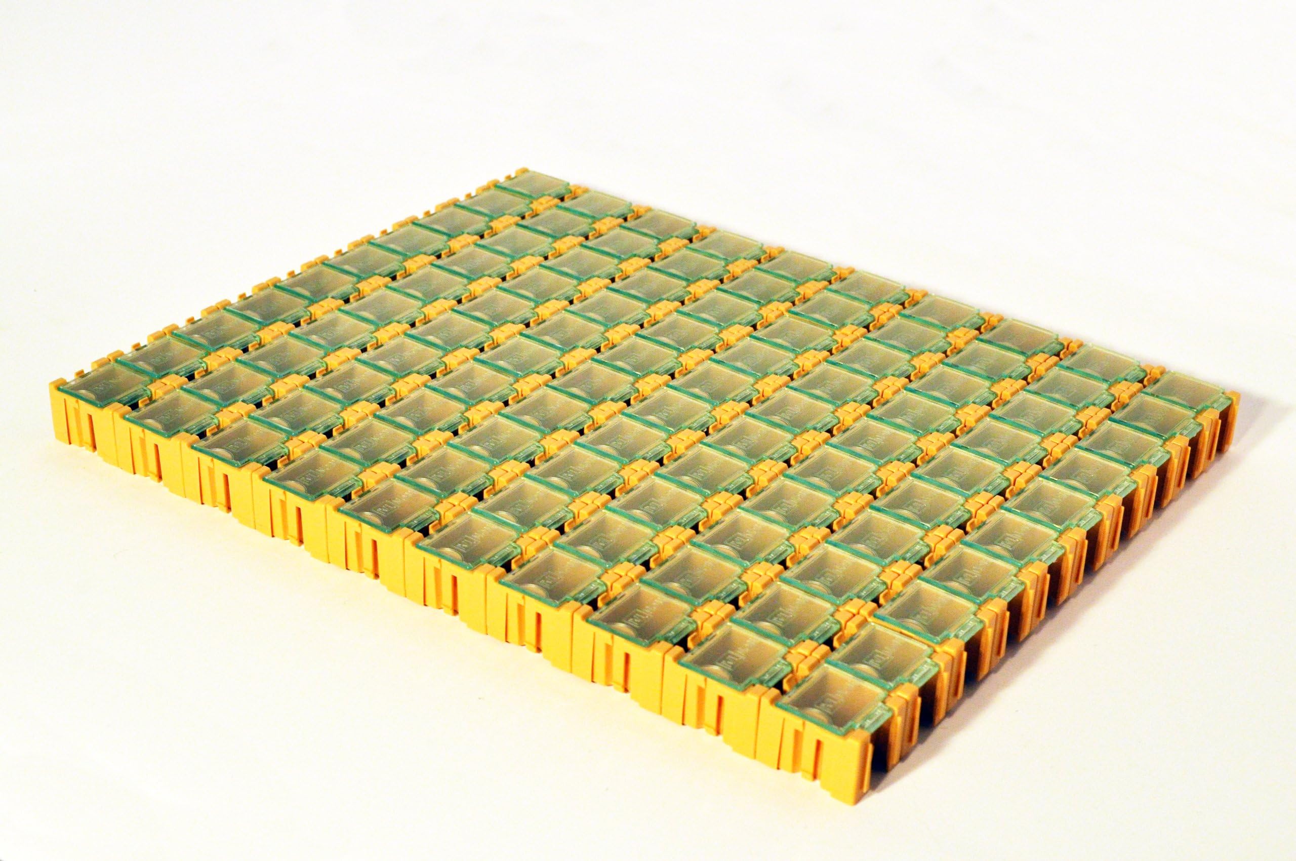 WenTai Yellow SMT SMD Component Small Part Hobby Storage Snap Box and Organizer (set of 100)