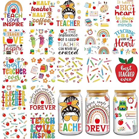 AFRITEE Teacher Appreciation UV DTF Cup Wrap Stickers