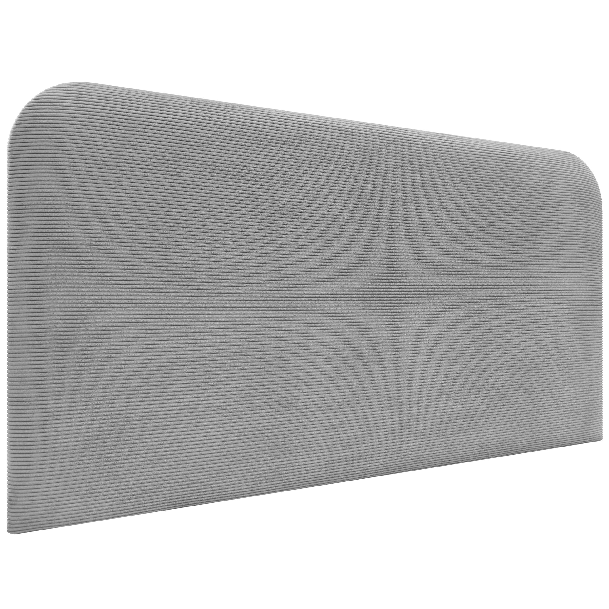 DHOME Tête de Lit Rembourrée Lisse et Courbée 70cm en Velours Côtelé Premium pour Mur Acoustiques Absorbantes Tête de Lit pour Chambre (Gris, 160cm)