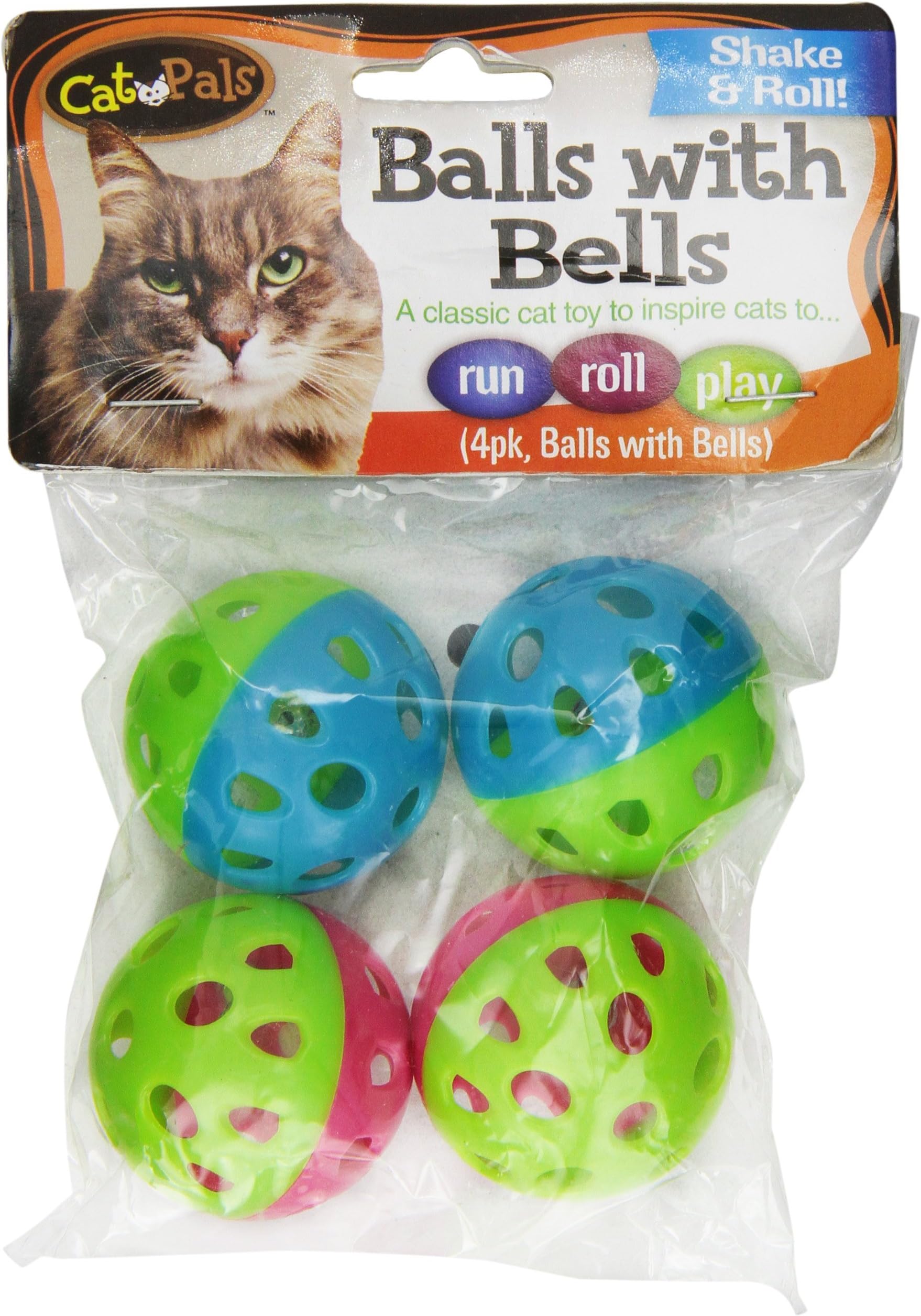 Bow Wow Cat Ball with Bell, 4-Pack