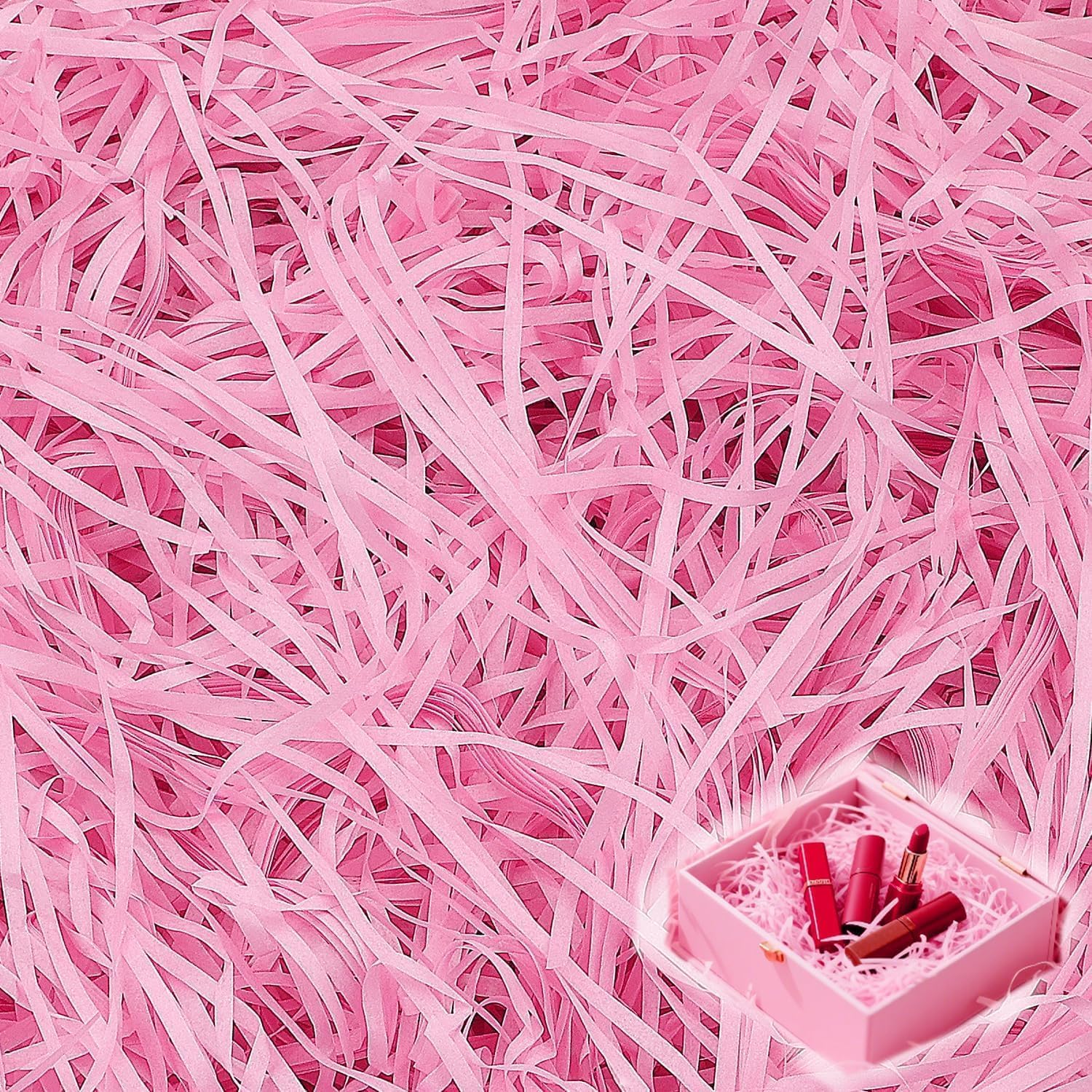 jwtyu 500g Shredded Tissue Paper Pink Shredded Paper for Gift Boxes for Gift Boxes Material Provides Good Protection for Gift Box Decoration
