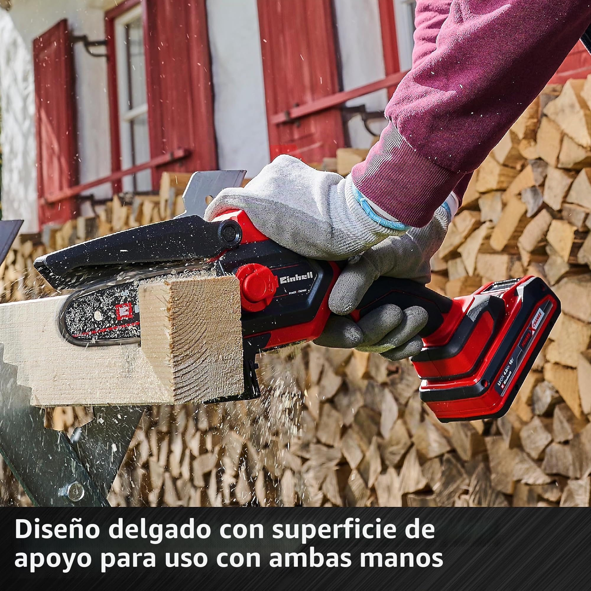 Einhell GE-PS 18/15 Li BL Kit Power X-Change - Sierra de podar inalámbrica (18 V, sin escobillas, longitud de corte de 12,5 cm, cambio de espada/cadena sin herramientas, incluye batería de 2,5 Ah