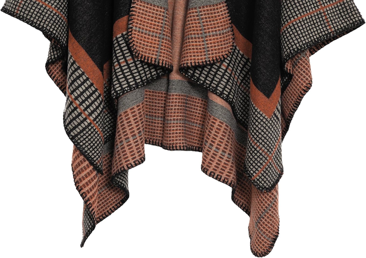 EXCHIC Women’s Retro Warm Shawls Poncho Cape Floral Printed Open Front Cardigans Sweater - Image 6