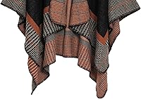 Vista 204 de Urban CoCo Poncho de colores para mujer, chal con frente abierto, color en bloques